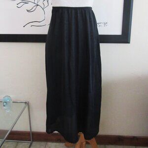 Warners 1990s black midi half slip with lace trim - XL - 32"